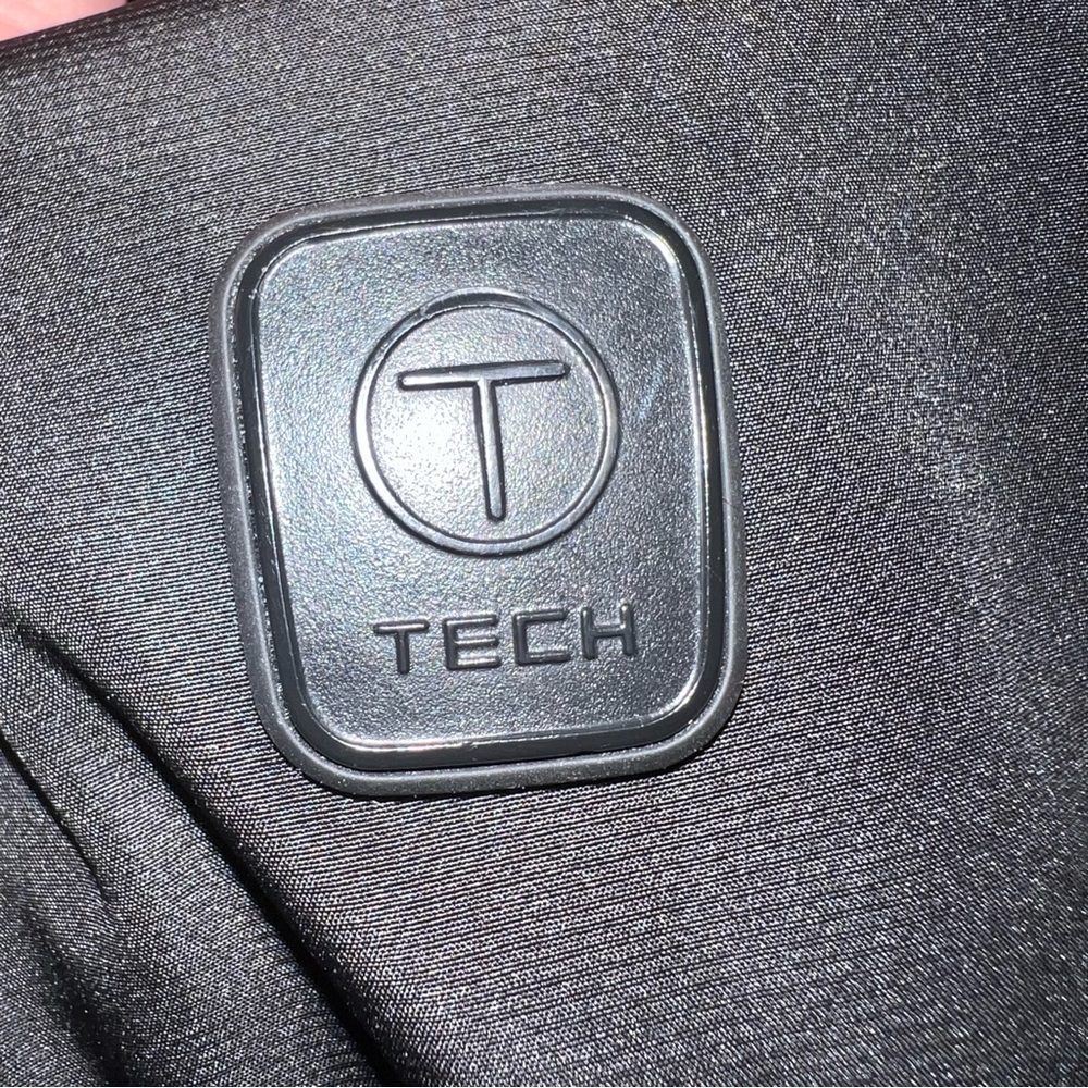 Tumi Men’s Black Insulated Tech Jacket Hidden Hood - Zip & Snap - Size Small - Picture 15 of 17